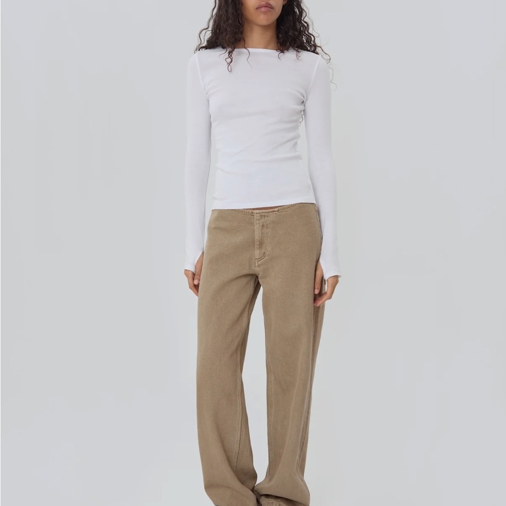 Women's Straight-Leg Jeans in Tan